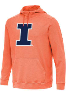 Antigua Illinois Fighting Illini Mens Orange Full Front Cloud Long Sleeve Hoodie