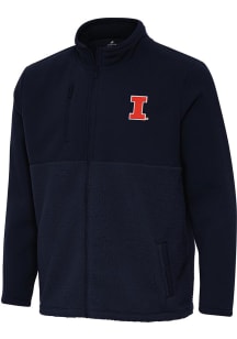 Antigua Illinois Fighting Illini Mens Navy Blue Daily Fused Medium Weight Jacket