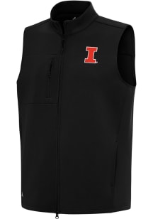 Antigua Illinois Fighting Illini Mens Black Demand Sleeveless Jacket