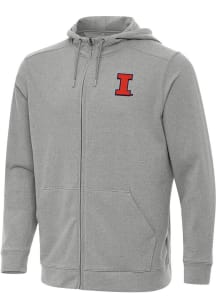 Antigua Illinois Fighting Illini Mens Grey Effortless Light Weight Jacket
