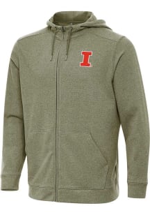 Antigua Illinois Fighting Illini Mens Olive Effortless Light Weight Jacket
