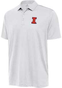 Antigua Illinois Fighting Illini Mens White Ellipse Short Sleeve Polo