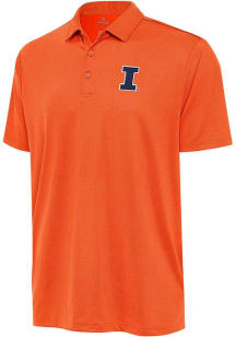 Antigua Illinois Fighting Illini Mens Orange Ellipse Short Sleeve Polo