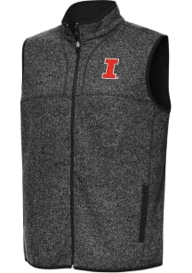 Antigua Illinois Fighting Illini Mens Black Fortune Sleeveless Jacket