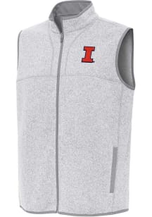 Antigua Illinois Fighting Illini Mens Grey Fortune Sleeveless Jacket