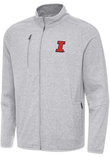 Antigua Illinois Fighting Illini Mens Grey Hold Up Light Weight Jacket