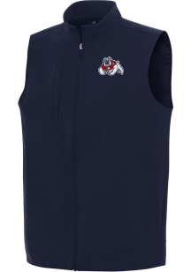 Antigua Fresno State Bulldogs Mens Navy Blue Regard Sleeveless Jacket