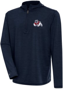 Antigua Fresno State Bulldogs Mens Navy Blue Tidy Long Sleeve Qtr Zip Pullover