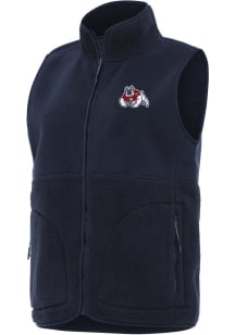 Antigua Fresno State Bulldogs Womens Navy Blue Nostalgic Vest