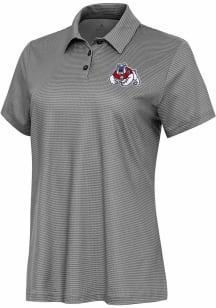 Antigua Fresno State Bulldogs Womens White Rings Short Sleeve Polo Shirt