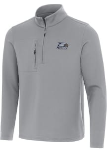 Antigua Georgia Southern Eagles Mens Grey Insider Long Sleeve Qtr Zip Pullover