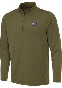 Antigua Georgia Southern Eagles Mens Olive Reprocess Recycled Long Sleeve Qtr Zip Pullover