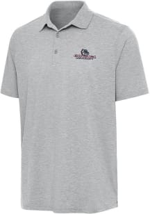 Antigua Gonzaga Bulldogs Mens Grey Par 3 Short Sleeve Polo