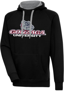 Antigua Gonzaga Bulldogs Mens Black Full Front Victory Long Sleeve Hoodie