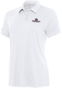 Antigua Gonzaga Bulldogs Womens White Reprocess Recycled Short Sleeve Polo Shirt