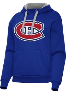 Antigua Montreal Canadiens Womens Blue Full Front Victory Hooded Sweatshirt