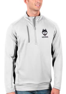 Antigua UConn Huskies Mens White Generation Long Sleeve Qtr Zip Pullover