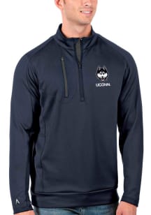 Antigua UConn Huskies Mens Navy Blue Generation Long Sleeve Qtr Zip Pullover