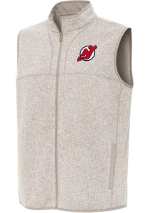 Antigua New Jersey Devils Mens Oatmeal Fortune Sleeveless Jacket