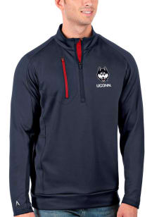 Antigua UConn Huskies Mens Navy Blue Generation Long Sleeve Qtr Zip Pullover