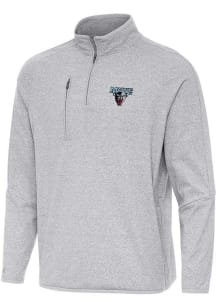 Antigua Maine Black Bears Mens Grey Certain Long Sleeve Qtr Zip Pullover