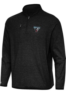 Antigua Maine Black Bears Mens Black Certain Long Sleeve Qtr Zip Pullover