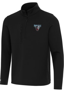 Antigua Maine Black Bears Mens Black Insider Long Sleeve Qtr Zip Pullover