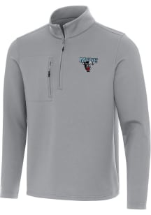 Antigua Maine Black Bears Mens Grey Insider Long Sleeve Qtr Zip Pullover