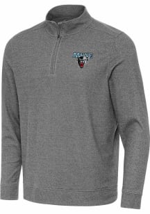 Antigua Maine Black Bears Mens Black Subtle Long Sleeve Qtr Zip Pullover