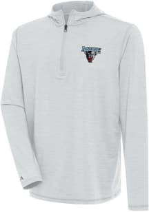 Antigua Maine Black Bears Mens Grey Tidy Long Sleeve Qtr Zip Pullover
