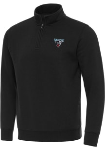 Antigua Maine Black Bears Mens Black Victory Long Sleeve Qtr Zip Pullover