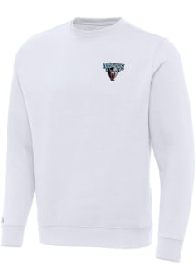 Antigua Maine Black Bears Mens White Victory Long Sleeve Crew Sweatshirt