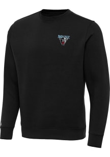 Antigua Maine Black Bears Mens Black Victory Long Sleeve Crew Sweatshirt