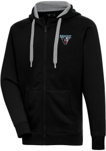 Antigua Maine Black Bears Mens Black Victory Long Sleeve Full Zip Jacket