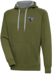 Antigua Maine Black Bears Mens Olive Victory Long Sleeve Hoodie