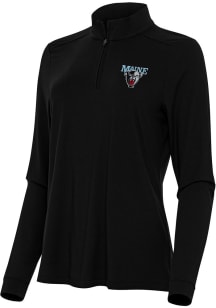 Antigua Maine Black Bears Womens Black Intent Qtr Zip