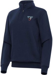 Antigua Maine Black Bears Womens Navy Blue Victory Qtr Zip