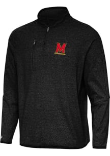 Antigua Maryland Terrapins Mens Black Certain Long Sleeve Qtr Zip Pullover