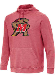 Antigua Maryland Terrapins Mens Red Full Front Cloud Long Sleeve Hoodie