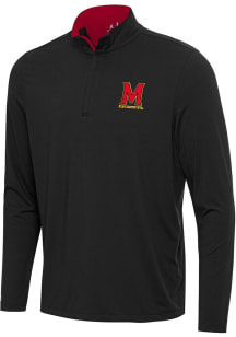 Antigua Maryland Terrapins Mens Black Content Long Sleeve Qtr Zip Pullover