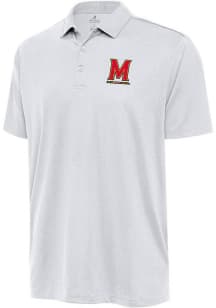 Antigua Maryland Terrapins Mens White Ellipse Short Sleeve Polo