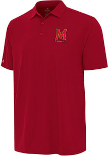 Antigua Maryland Terrapins Mens Red Era Short Sleeve Polo