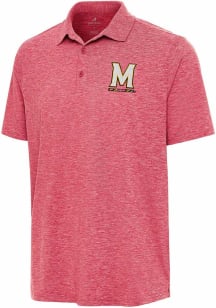 Antigua Maryland Terrapins Mens Red Par 3 Short Sleeve Polo
