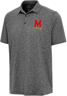Antigua Maryland Terrapins Mens Black Par 3 Short Sleeve Polo
