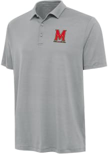 Antigua Maryland Terrapins Mens Grey Reprocess Recycled Short Sleeve Polo