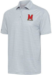 Antigua Maryland Terrapins Mens Grey Skills Short Sleeve Polo