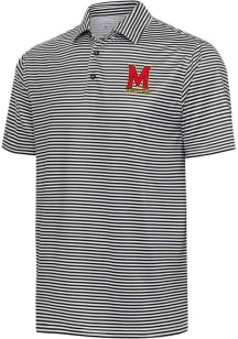 Antigua Maryland Terrapins Mens Black Skills Short Sleeve Polo