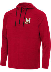 Antigua Maryland Terrapins Mens Red Spikes Long Sleeve Qtr Zip Pullover