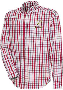 Antigua Maryland Terrapins Mens Red Tending Long Sleeve Dress Shirt