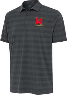 Antigua Maryland Terrapins Mens Grey Tunnel Short Sleeve Polo